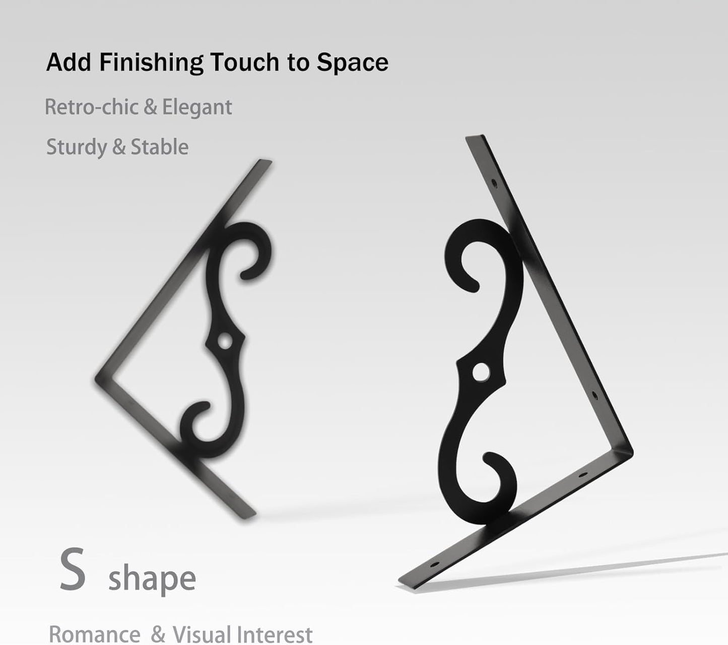 DINZI LVJ Long Wall Shelves, 23.6 Inch Large Floating Shelves Set of 2, Wide Display Shelf Wall Mounted with Brackets, Easy Hanging for Living Room, Toilet, Office, Bedroom, White