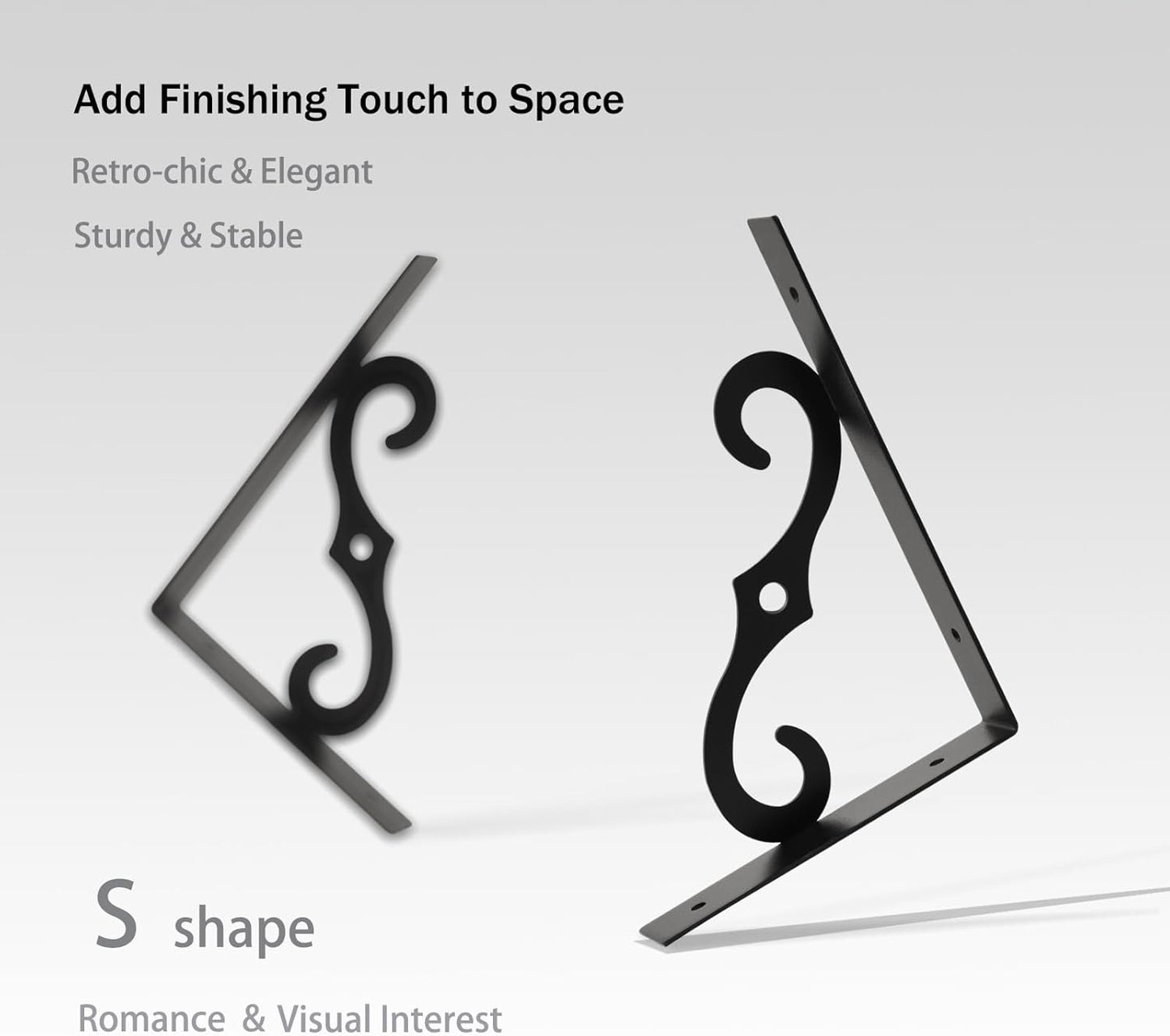 DINZI LVJ Long Wall Shelves, 23.6 Inch Large Floating Shelves Set of 2, Wide Display Shelf Wall Mounted with Brackets, Easy Hanging for Living Room, Toilet, Office, Bedroom, Espresso