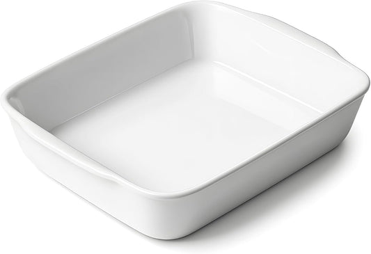 1.2 QT Ceramic Baking Dish, White Casserole Dish,Lasagna Pan for Oven, Bakeware for Baking, Kitchen Decor, Microwave Oven Safe, Dinner Party (7.1" x 9.1")