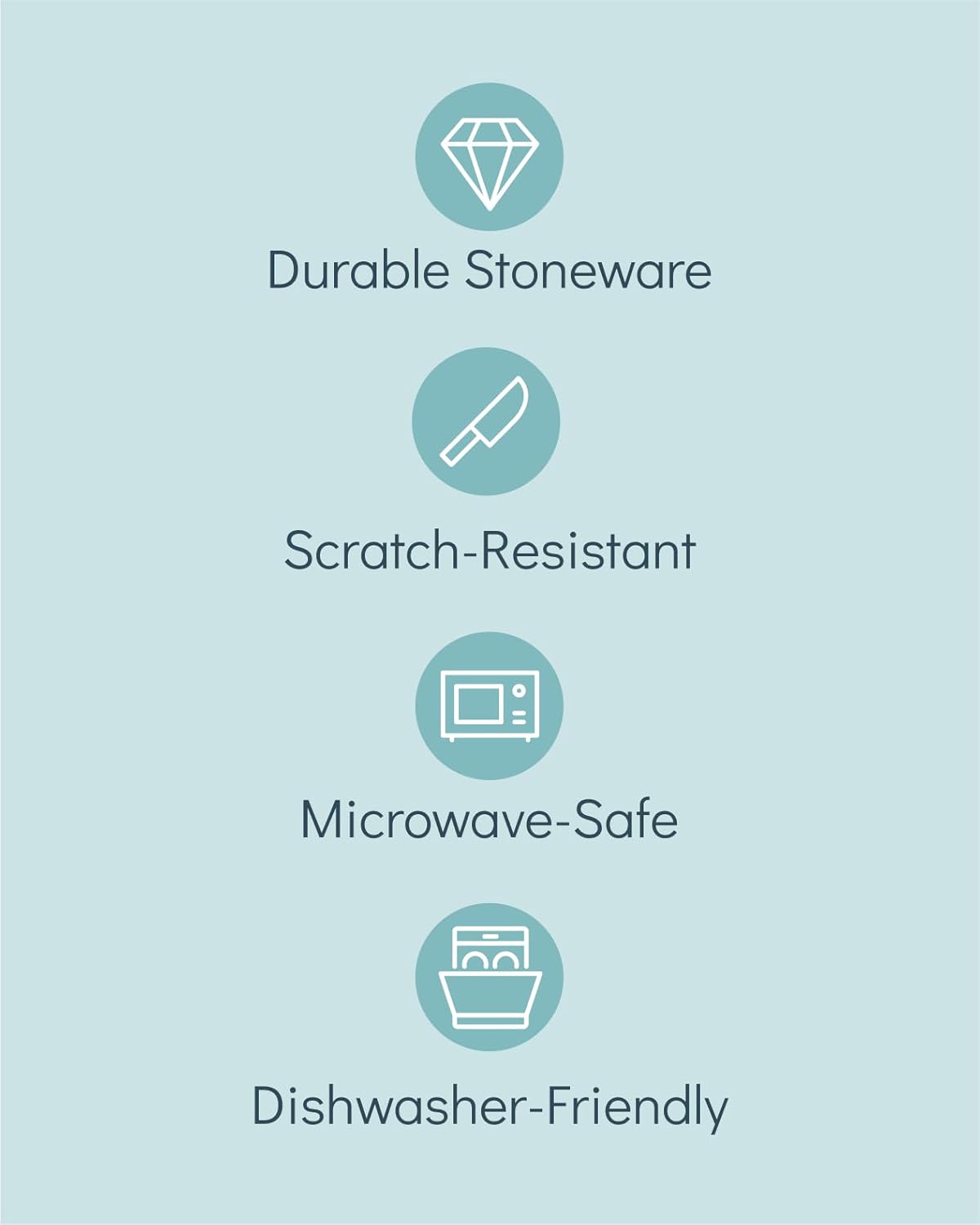 Ceramic Dinnerware Set - Scratch Resistant, Dishwasher & Microwave Safe Stoneware - 12 Piece Plates and Bowls for 4 - Matte Black