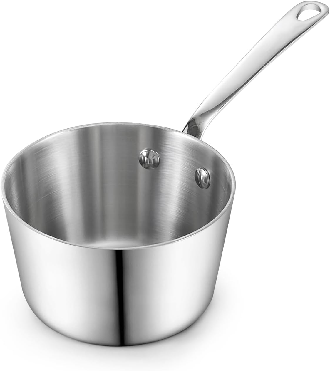 D&M Butter Warmer 0.39 Quart, Multi-Ply Clad Stainless Steel Milk Frother and Chocolate Melting Pot, Small Saucepan for Induction Stovetop, Coffee, Butter, Syrup