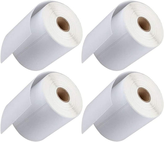 FungLam 4 Rolls 4x6 Direct Thermal Shipping Labels, 250 Labels Per Roll, 1" Core, Perforated, White Mailing Postage Shipping Label Compatible with Zebra 2844 ZP-450 ZP-500 ZP-505