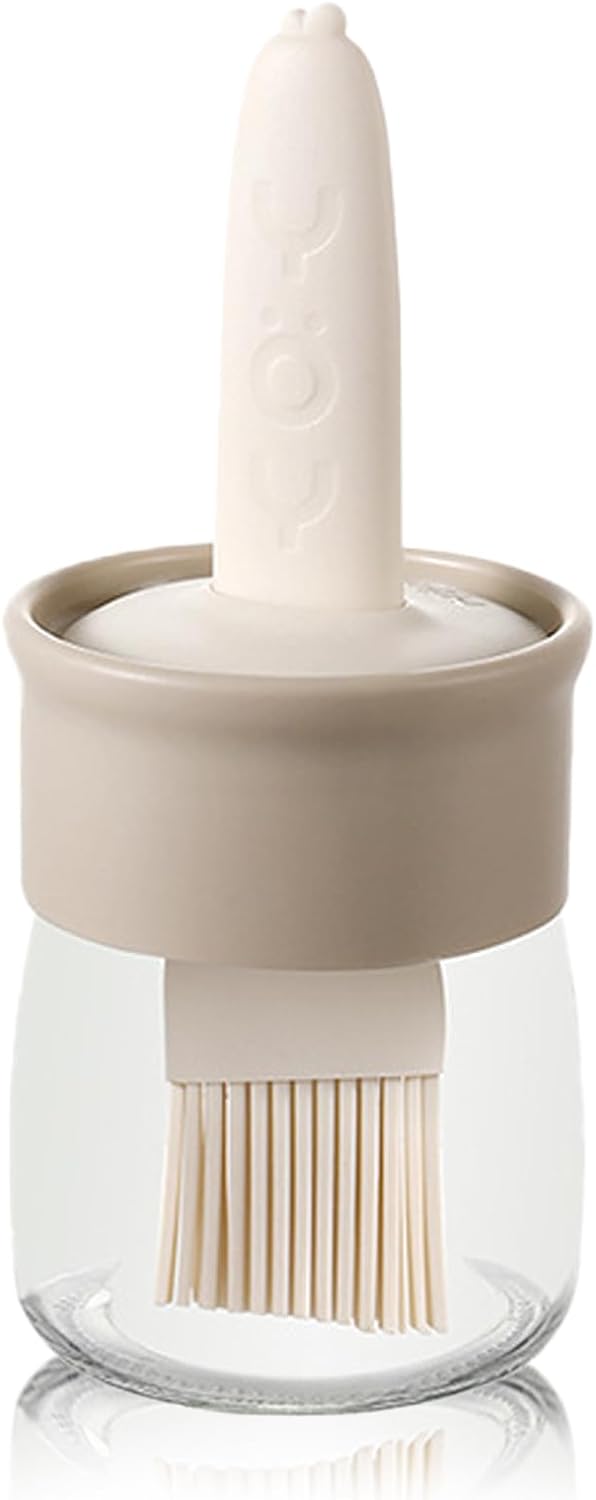 Sauce and Oil Bottle with Silicone Brush for Cooking BBQ Kitchen - 6.8oz