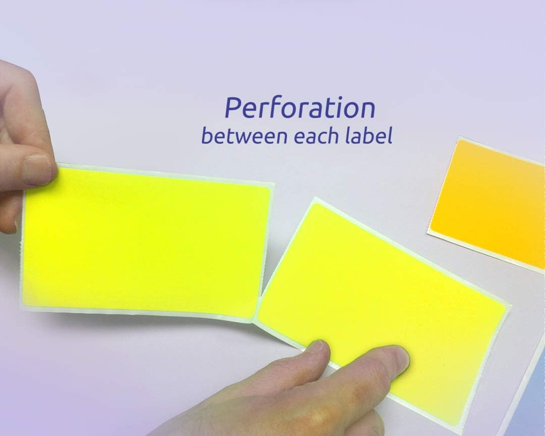 NextDayLabels - 3 X 5 Rectangle Inventory Color Coding Sticker Labels, 500 Per Roll (Fluorescent Yellow)