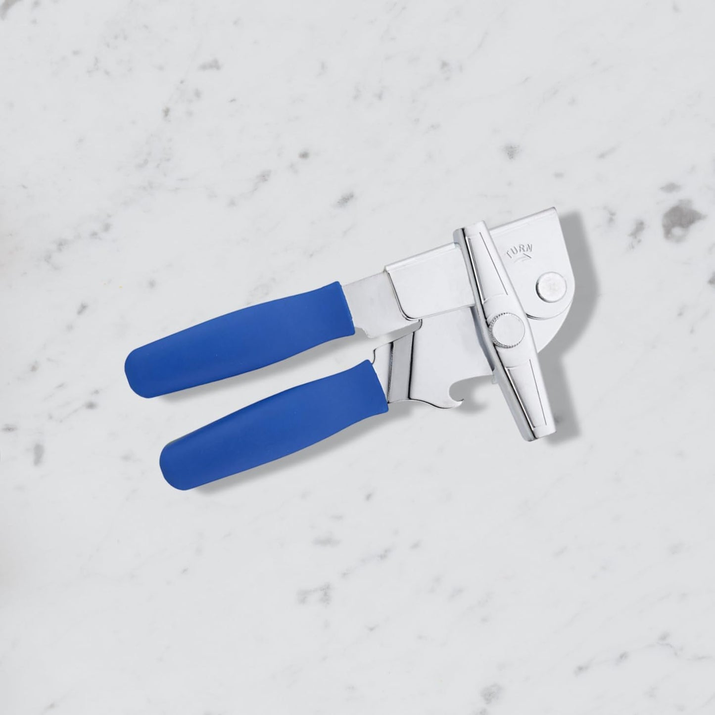 Swing-A-Way Portable Can Opener with Sharp Blade, Manual Hand Held, 2-in-1 Can and Bottle Opener, Made of Steel, Easy Turn Knob, Basic Kitchen Essentials (Blue)