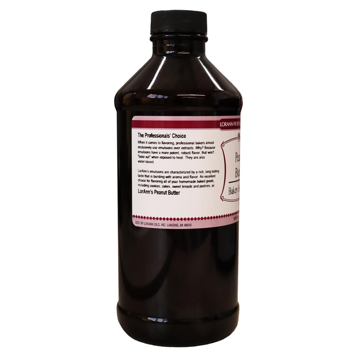 Lorann Oils Peanut Butter Bakery Emulsion: Realistic Peanut Butter Flavor Without Nuts, Perfect for Elevating Peanut Butter notes in Baked Goods, Gluten-Free, Keto-Friendly, 16 Oz