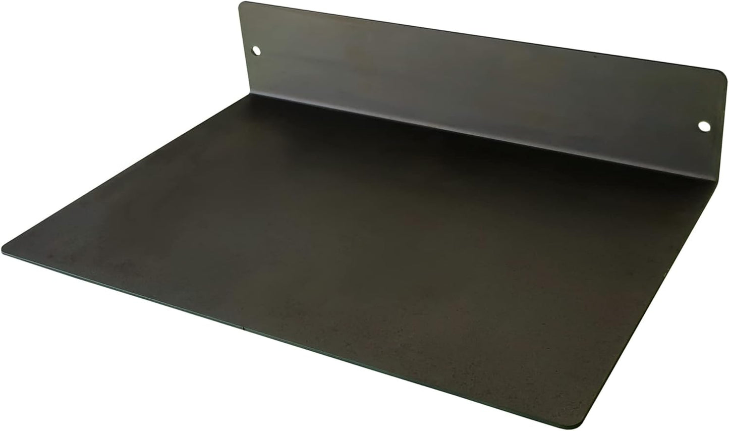 DIY CARTEL Made in USA Linear Floating Shelf - Forged Raw Steel - Industrial Heavy Duty Metal Wall Mounted Modern Rustic Farmhouse Designed Shelf (12-inch X 8-inch)