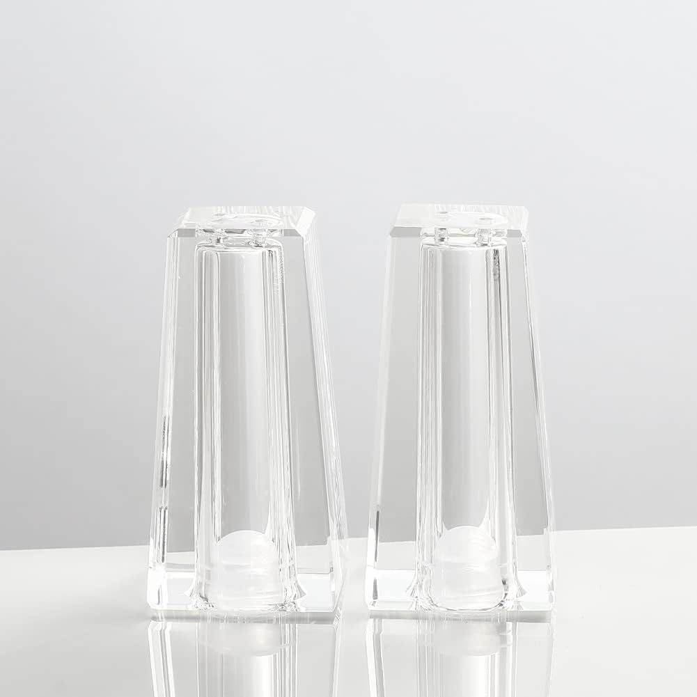 Salt and Pepper Shaker Set Spice Dispenser Refillable Design Cut Crystal Seasoning Shaker Kitchen Decor for Cooking Table, RV, Dinner Party, Camping BBQ (Set Of 2)