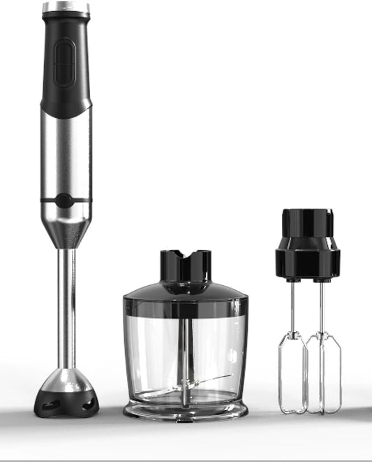 Immersion Blender, Hand Blender Heavy Duty Copper Motor, Stainless Steel Smart Stick with Egg Beaters, Chopper/Food Processor