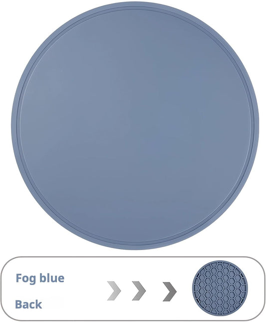 5-Pack Silicone Trivet Mats for Hot Pots, Pans & Dishes – Non-Slip Heat Resistant Round Placemats, Kitchen Counter Protectors & Coasters (Home Essentials Fog Blue 6.3"*6.3"*0.24")