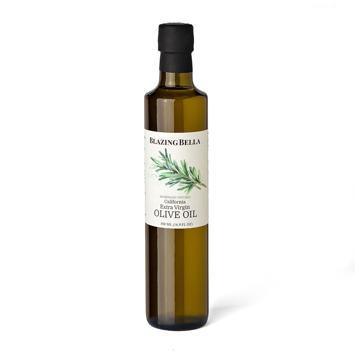 Blazing Bella Rosemary Infused Extra Virgin Olive Oil - Gourmet California Olive Oil (16.9 Fl oz - 500ML) perfect for finishing potatoes, chicken, and pasta
