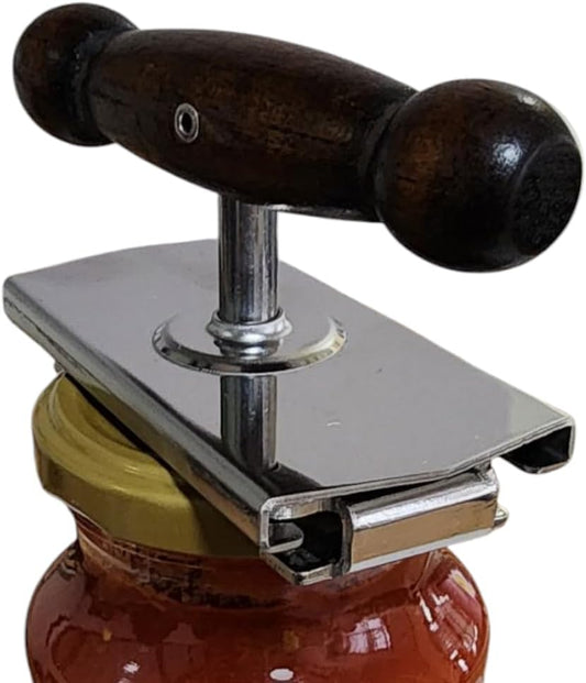 kitchen solution 2.0 wooden good grip handle stainless steel jar opener for weak hands and arthritis