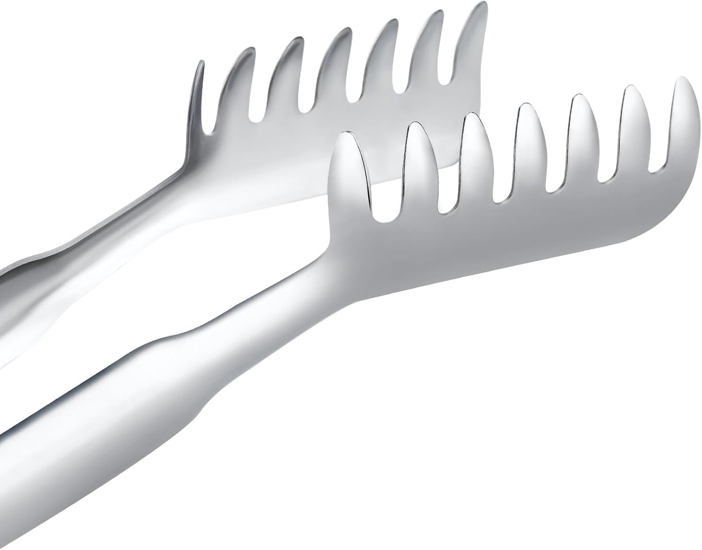 Pleafind 11.4 Inch Pasta Tong, Pasta Tongs with Fluted Handles, Stainless Steel Pasta Tongs, Comfortable and Easy to Grip, Kitchen Pasta Clip,Spaghetti clips for pasta cooking & grilling & baking