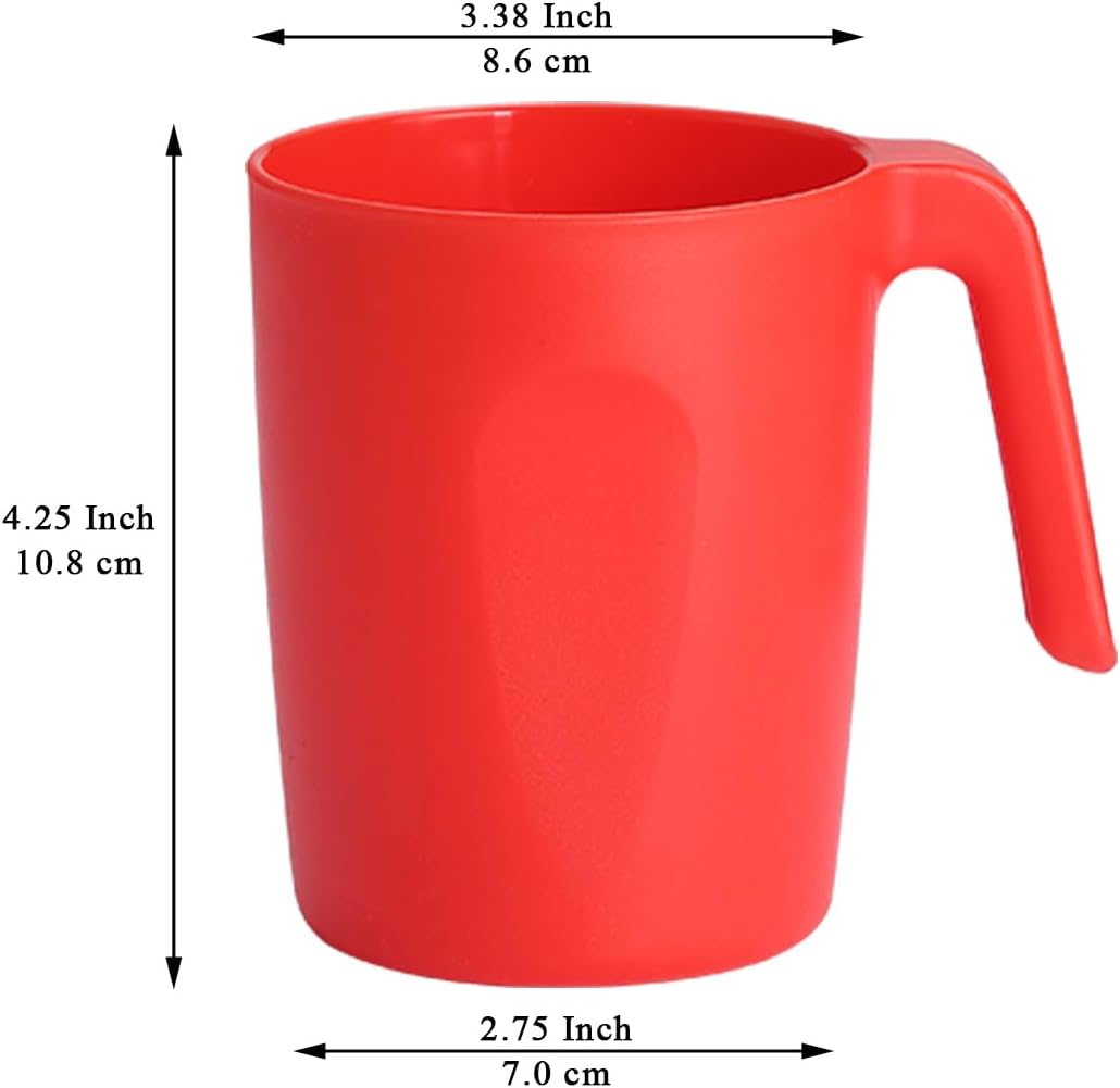 Kyraton Plastic Mug Set 12 Pieces, IT Color Unbreakable And Reusable Light Weight Travel Coffee Mugs Espresso Cups Easy to Carry And Clean, Dishwasher Safe