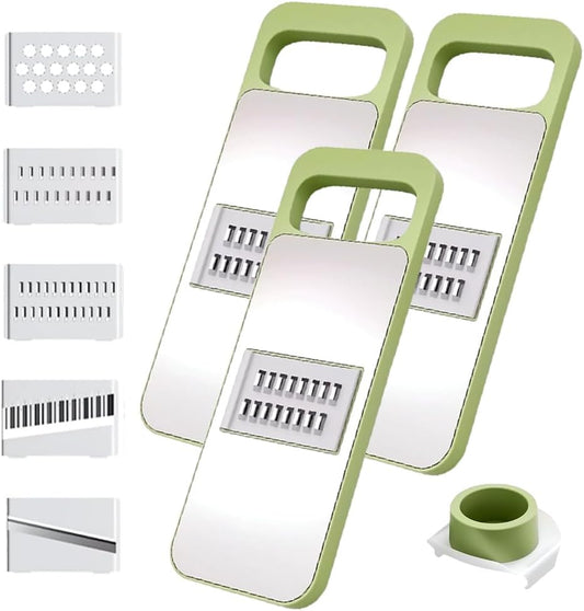 Multifunctional Vegetable Cutter, 2025 New Vegetable Slicer with Adjustable Stainless Steel Blade, Kitchen Chopper with Hand Guard for Vegetable, Fruit, Onion, Potato, Tomato, Cabbage (3pcs)