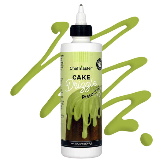 Pistachio-Flavored Cake Drizzle by Chefmaster, Edible Cake Drip Frosting for Decorating, Drip for Cakes, Cupcakes, Cookies, Donuts, 10 oz