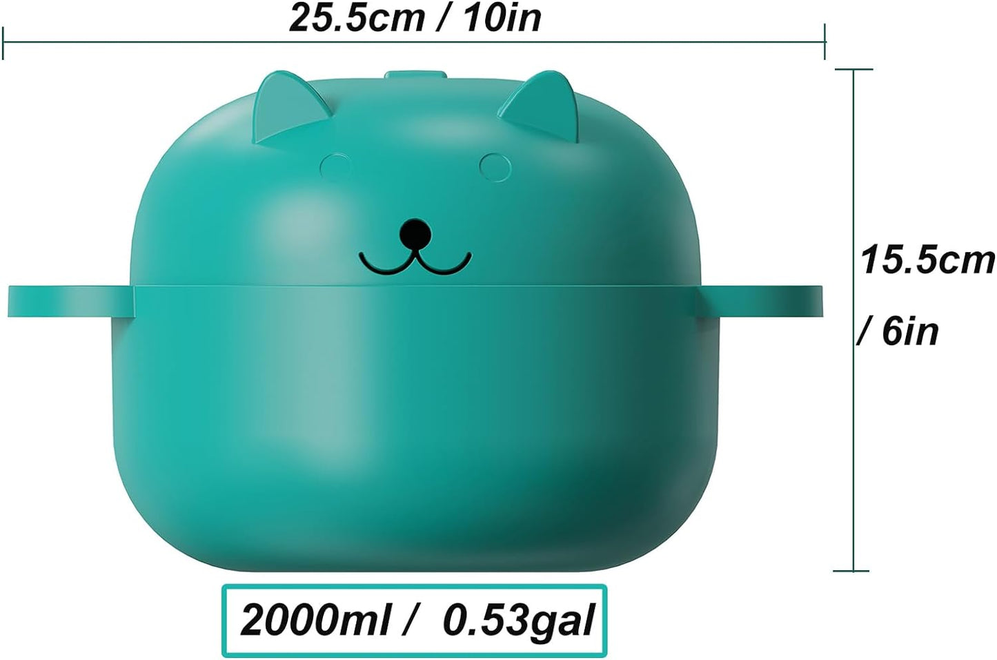 68 OZ Microwave Ramen Bowl, Noodle Cooker, Steamer for Cooking Food and Vegetables with Removable Strainer, Green