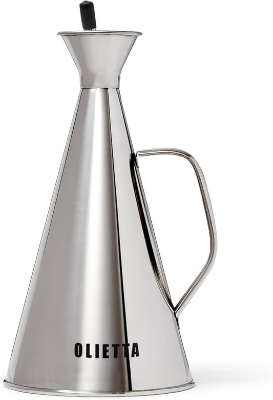 Olive Oil Dispenser Bottle Stainless Steel Non Drip Leak Proof No Mess Vinegar Pourer & Kitchen Drizzler 34 oz 1000ML 1 Litre Great for Pouring & Drizzling Easy to Clean & Leakproof