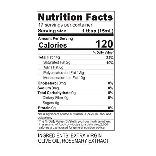 Blazing Bella Rosemary Infused Extra Virgin Olive Oil - Gourmet California Olive Oil (8.45 Fl oz - 250ML) perfect for finishing potatoes, chicken, and pasta