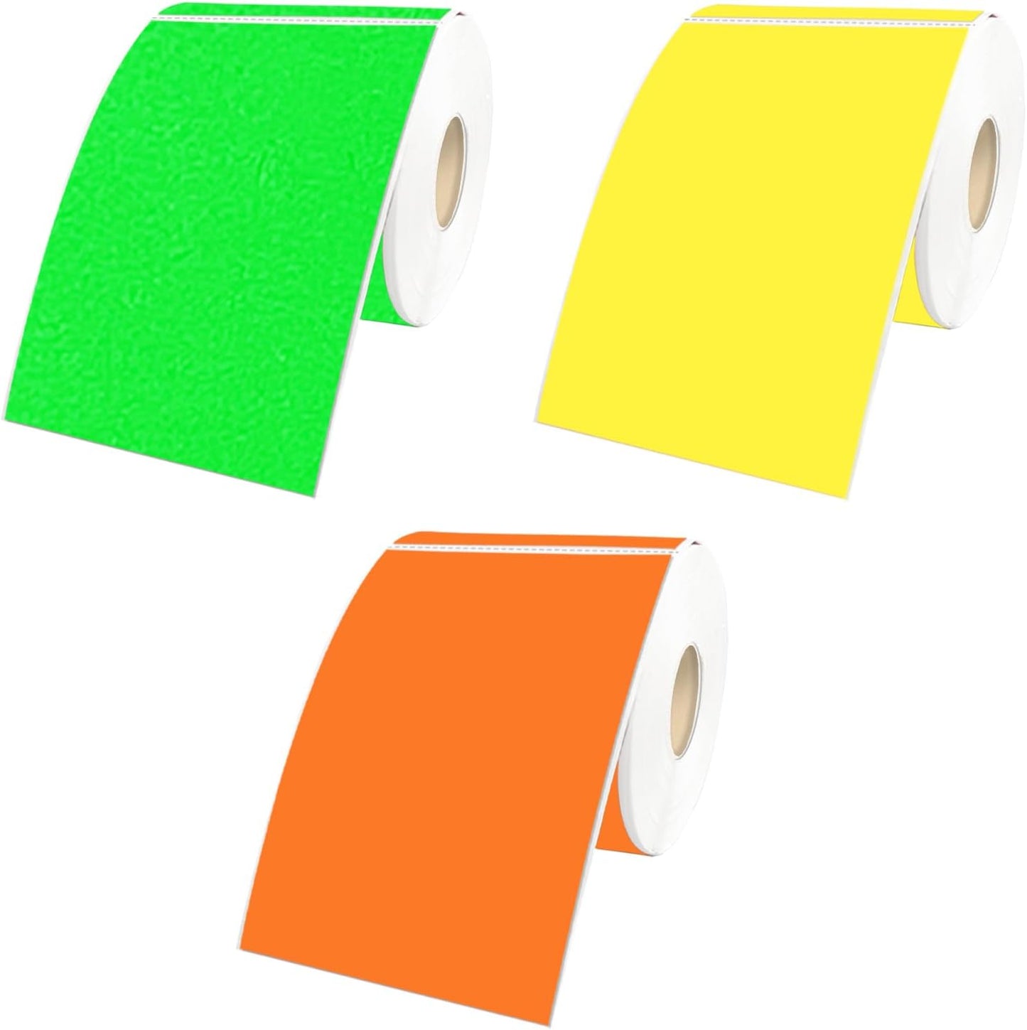 STARLIBOO Colored Labels Stickers 3 x 2 Inch, Rectangle Moving Labels Stickers, 750Pcs Garage Sale Price Sticker, Adhesive Moving Label for Boxes(3 Rolls, Yellow/Fluorescent Green/Orange)