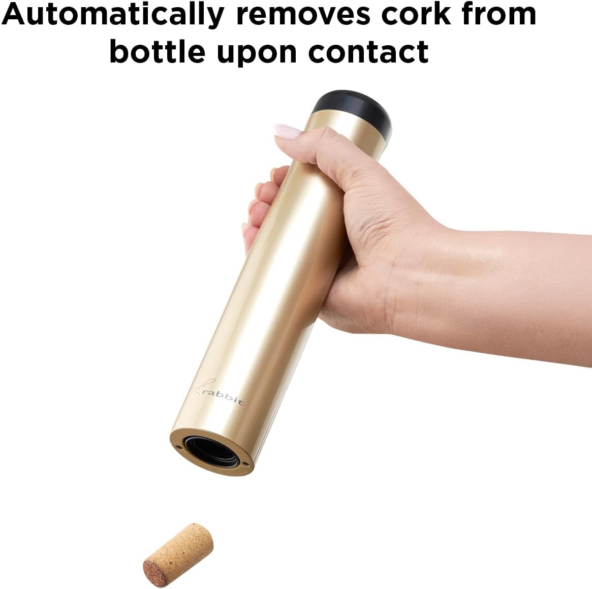 Rabbit Automatic Electric Corkscrew - Hands-Free Wine Opener with Integrated Foil Cutter, Rechargeable Cordless Electric Bottle Opener for All Cork Types - Barware Essential & Kitchen Tools