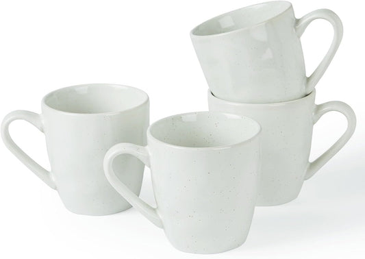 famiware Mars 4 Pieces Coffee Mug, 14 oz Tea Mug, Catering Mugs with Handle for Coffee, Tea, Cocoa, Milk, White