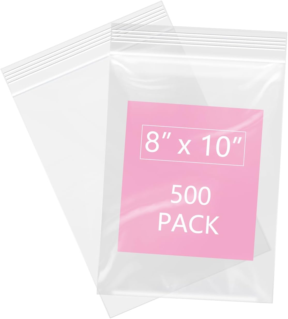 iMailer - 500 Pcs- 8" x 10" Plastic Zip Poly Bags- Clear Resealable Zip Bag for Art Prints, Brochure, Photoes, Handicraft Gift