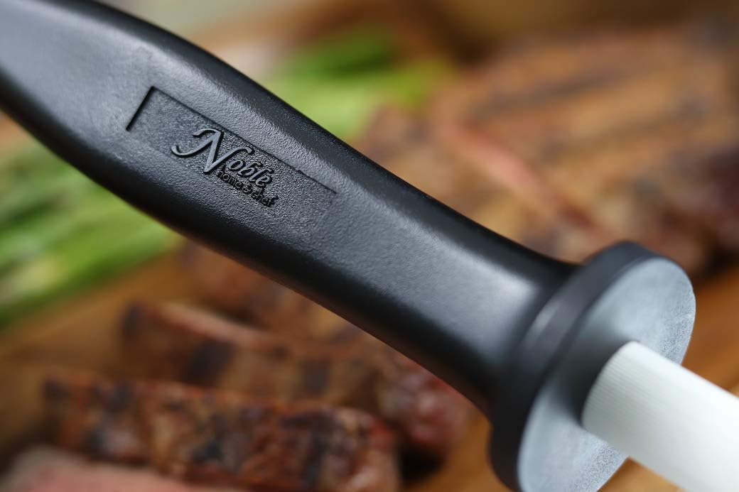 Professional 11.5 Inch Ceramic Honing Rod Has 2 Grit Options, a Firm-Grip Handle, Hanging Ring, and Japanese Ceramic. Noble Home & Chef Sharpening Rods are Perfect for Chefs! (White, 1000/2000 Grit)