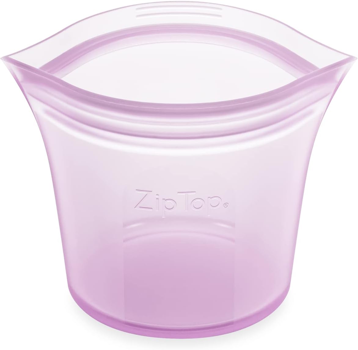 Zip Top Reusable Food Storage Bags | Short Cup [Lavender] | Silicone Meal Prep Container | Microwave, Dishwasher and Freezer Safe | Made in the USA