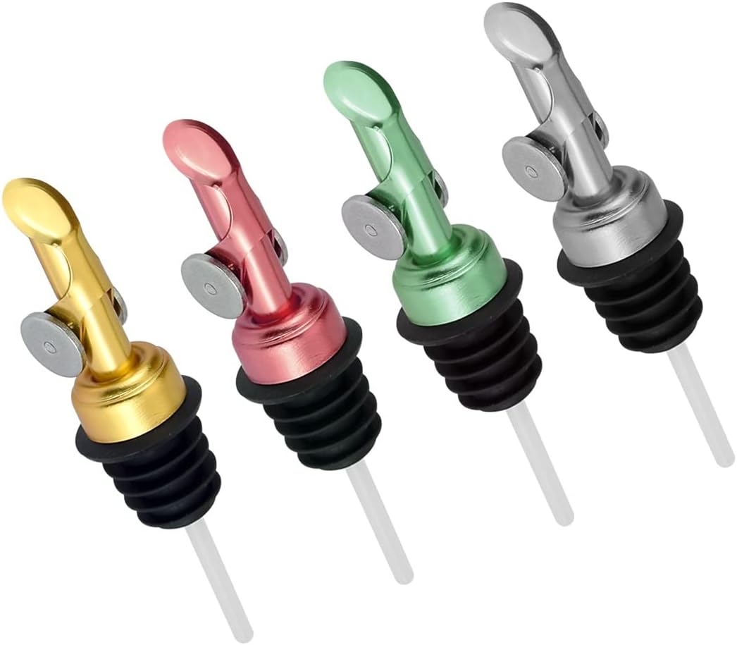 MEETSWEET Automatic Pour Spout, Stainless Steel, Leak-Proof, For Olive Oil, Vinegar, Wine & More (Rose)