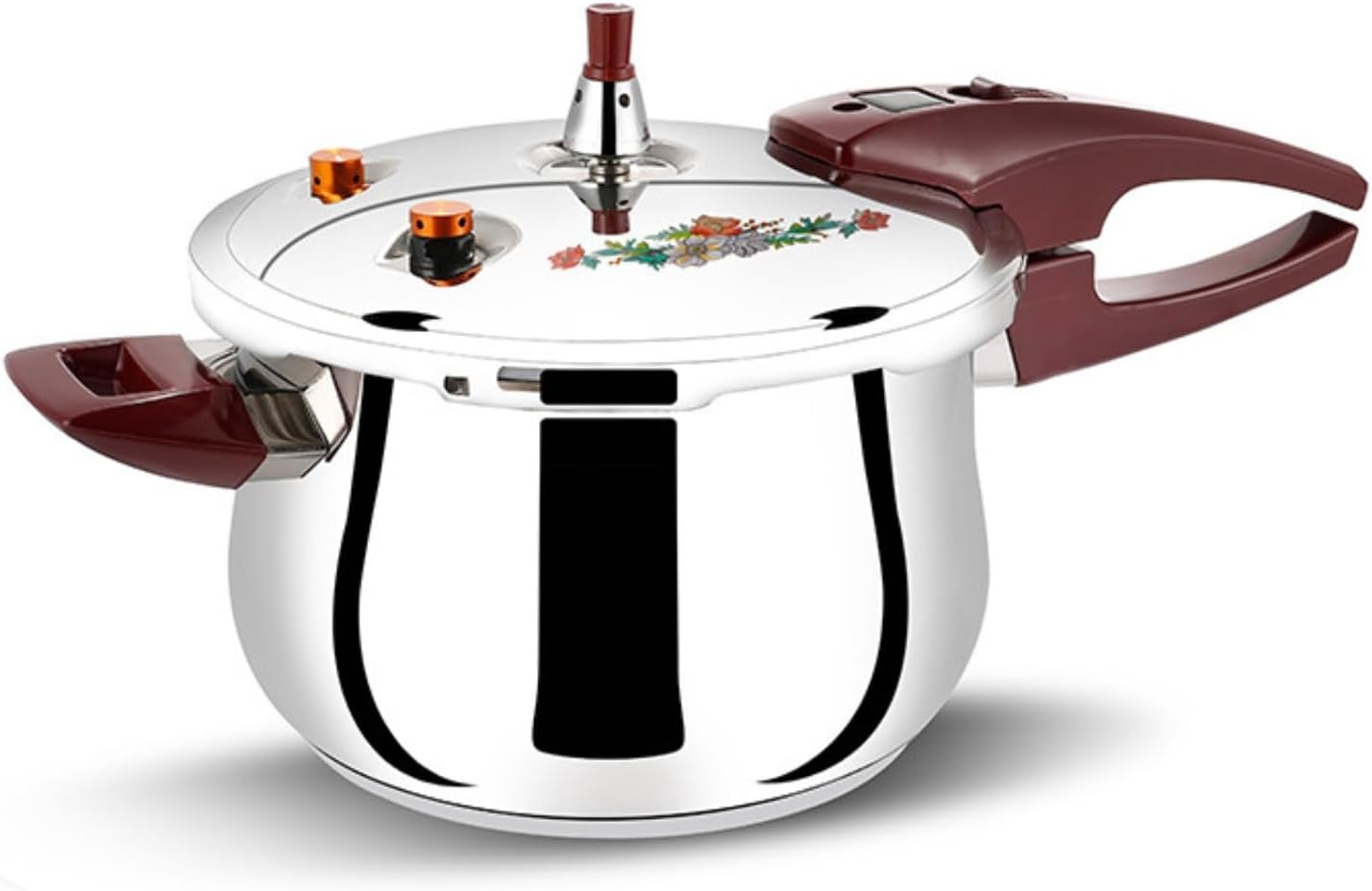 Stainless Steel Pressure Cooker 80KPA, Cookware Pressure Canner Rice Cooker with Safety Valve Devices, Compatible with Gas & Induction Cooker (7L)