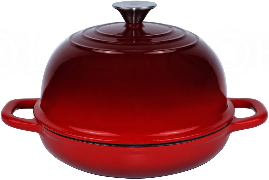 Dutch Oven for Bread Baking Bread Oven for Sourdough Bread Baking, Enameled Cast Iron Dutch Oven Pot with Lid 5 qt Cast Iron Bread Pan, Red