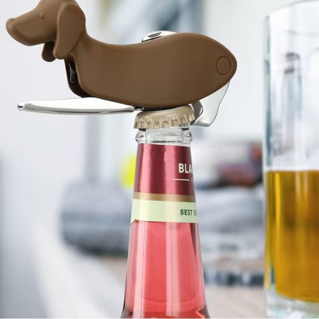 Buddy the Bordeaux Collie Black Dog Corkscrew, Professional Waiters Corkscrew Wine Key Bottle Opener,Manual Wine Key for Servers, Waiters, Bartenders and Home Use(Buddy Dog)