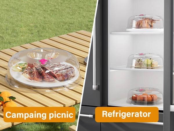 Microwave Splatter Cover 12 Inch Large Plate Cover for Microwave Oven 2 in 1 Food Grade Plastic with Silicone Air Vent Tall Lid BPA Free 3 Pack Clear