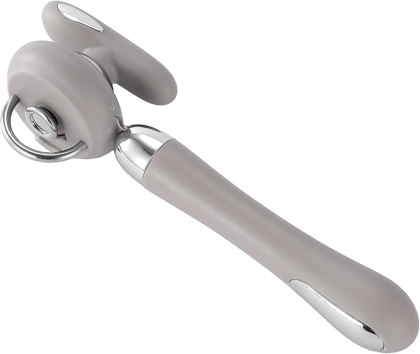 Can Opener Manual Tin Opener Stainless Steel Heavy Duty, Oversized Hand-held Easy Rotary Knob, Safe Cut Manual Can Opener with Non-Slip Handle, Smoother Cut Sharp Blade for Seniors Kitchen Tool, Grey