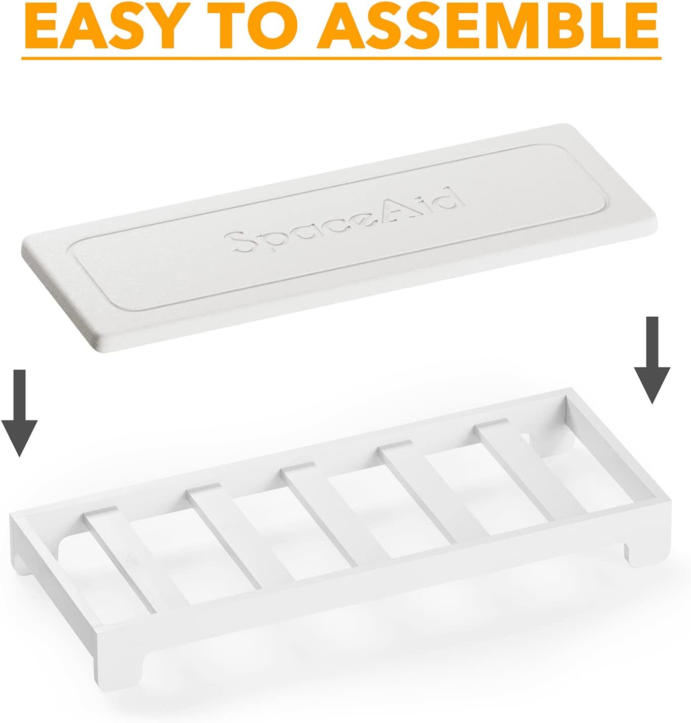 SpaceAid DryingNeat Sink Organizer, Instant Dry Sink Caddy Organizers, Kitchen Sponge Soap Holder Dispenser, Countertop Fast Drying Counter Tray Rack (Bamboo Rack, White)