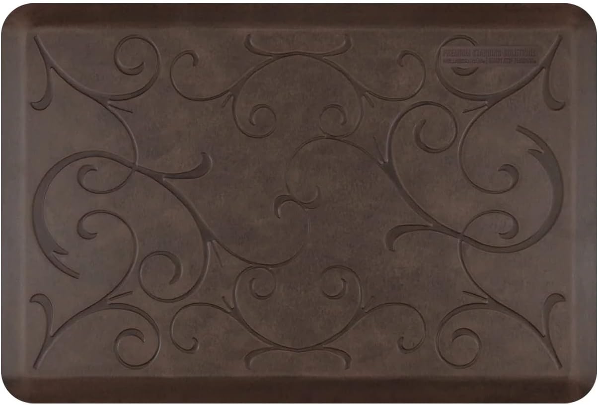 WellnessMats Bella Collection Anti-Fatigue Floor Mat, Polyurethane – Ergonomic Support Pad for Home, Kitchen, Garage, Office Standing Desk – Water Resistant - Made in USA