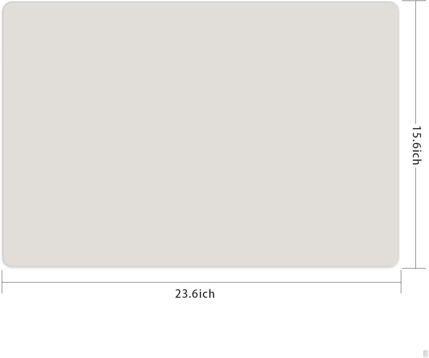 Silicone Placemats, Food-Grade Non-Slip Waterproof, Dining, Stain Resistant, Countertop Protector, Kitchen Counter Mat, Heat Resistant, Baking mat Dishwasher Safe (23.6"×15.7"-1pack, White Gray)