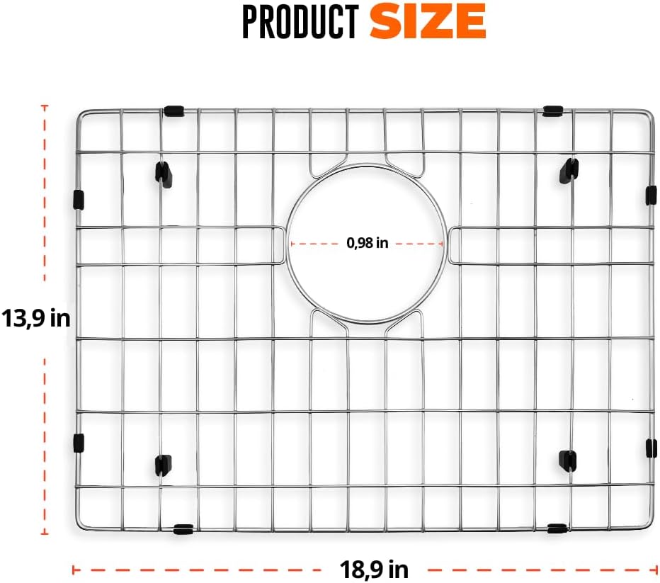 Durable and Versatile Kitchen Sink Grid 19"x14" - Kitchen Sink Grid for Bottom of Sink to Save Space, in Sink Dish Drying Rack