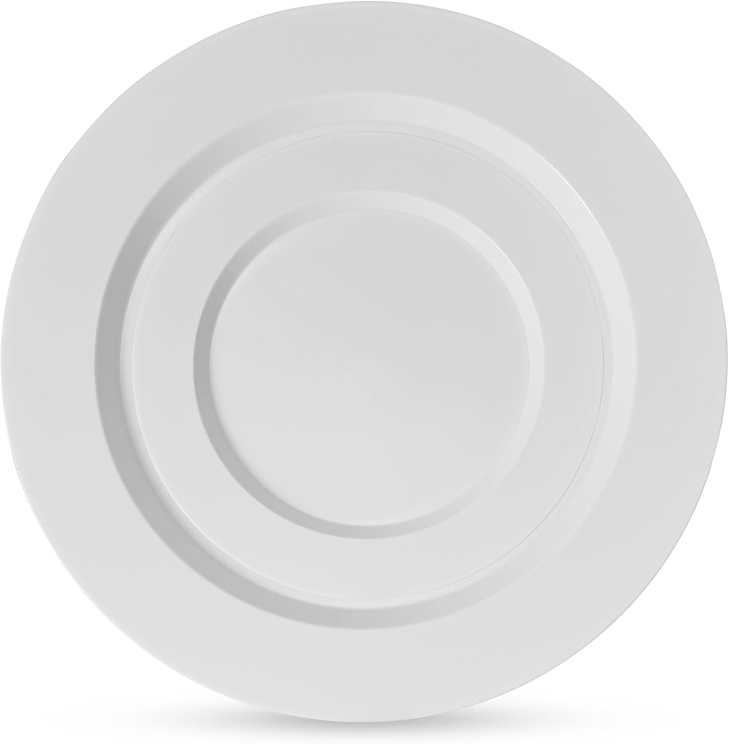 Munfix 00 White Plastic Plates Set, 50 Pcs 10 Inch Plastic Dinner Plates and 50 Pcs 7 Inch Plastic Dessert Plates, Elegant Fancy Heavy Duty Disposable Plates for Party, Wedding, White