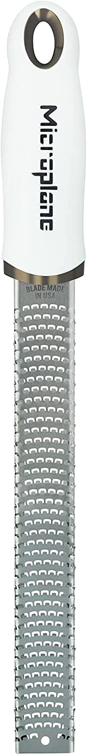 Microplane Premium Classic Citrus Zester Tool and Parmesan Cheese Grater - White