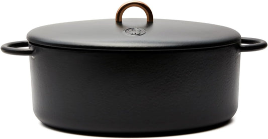 Great Jones Dutchess Cast Iron Dutch Oven Pot With Lid (Pepper) - Large 6.75 Quart Size, Dual Handles - All Stovetop Safe - 500° Dutch Oven For Bread Baking | Dishwasher Friendly
