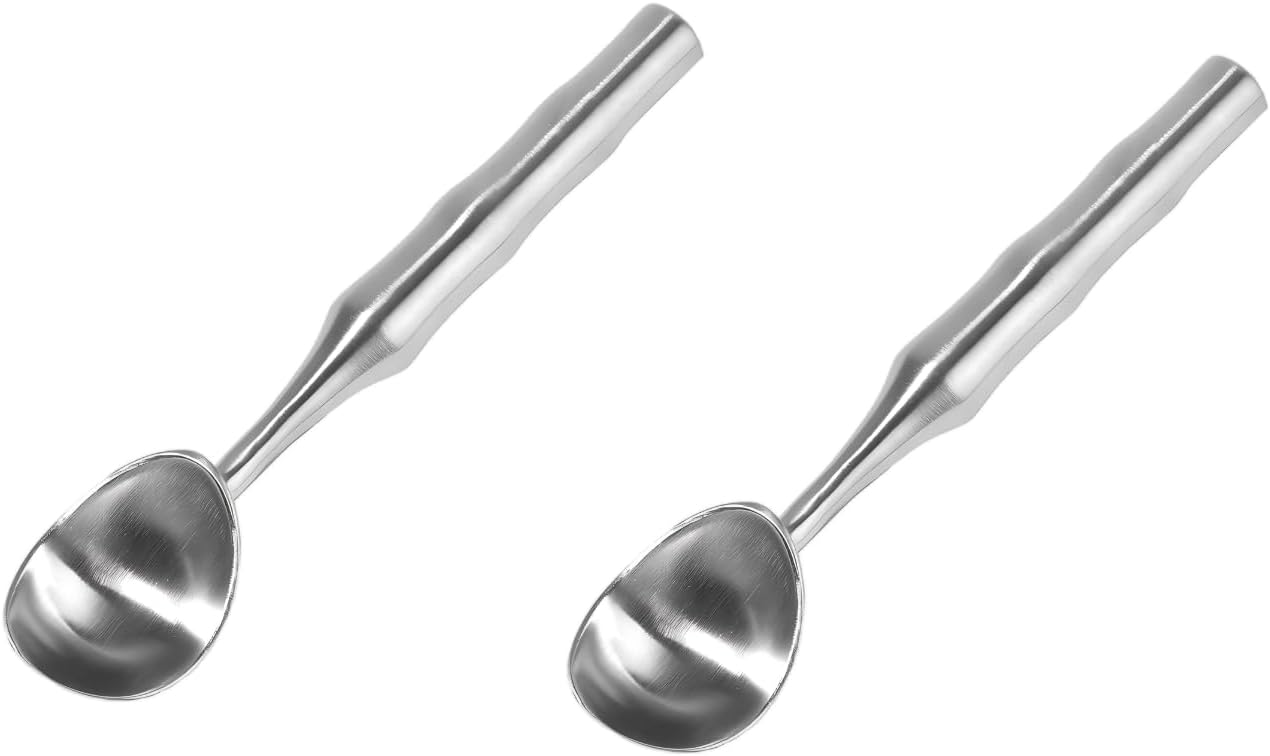 2Pcs Stainless Steel Ice Cream Scoop - Ergonomic Handle Ice Cream Scooper Heavy Duty Ice Cream Scoops Best Rated - One-Piece Dishwasher Safe Icecream Scoop Stainless Steel (2)