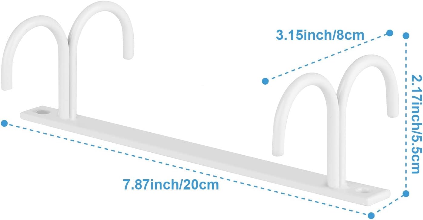 Mug Rack Under Cabinet - Coffee Cup Holder, 12 Mugs Hooks Under Shelf, Display Hanging Cups Drying Hook for Bar Kitchen Utensils White