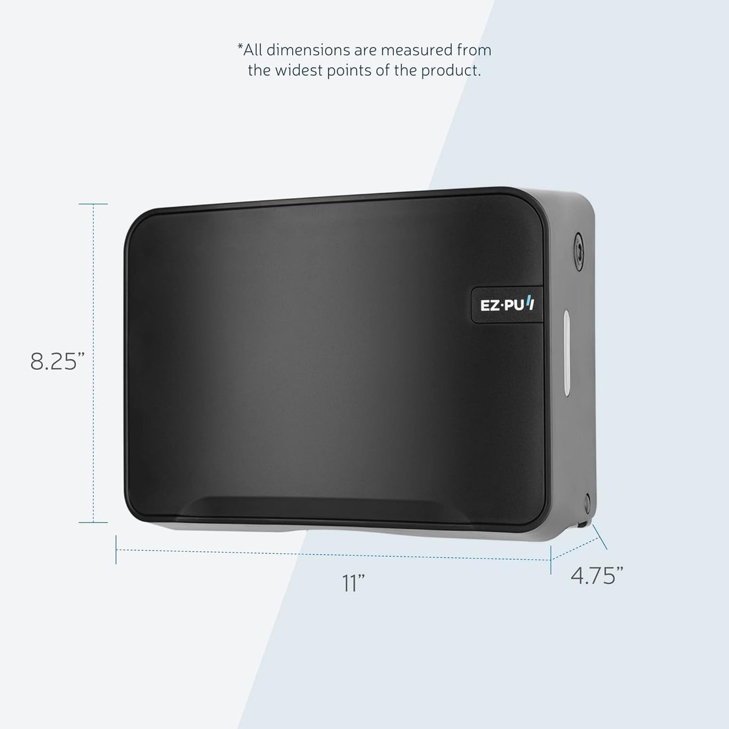 EZbrnd Wall Mount MULTIFOLD Paper Towel Dispenser for Kitchen/Bathroom/Office/RV/Airbnb, Black, 3200B-EZ