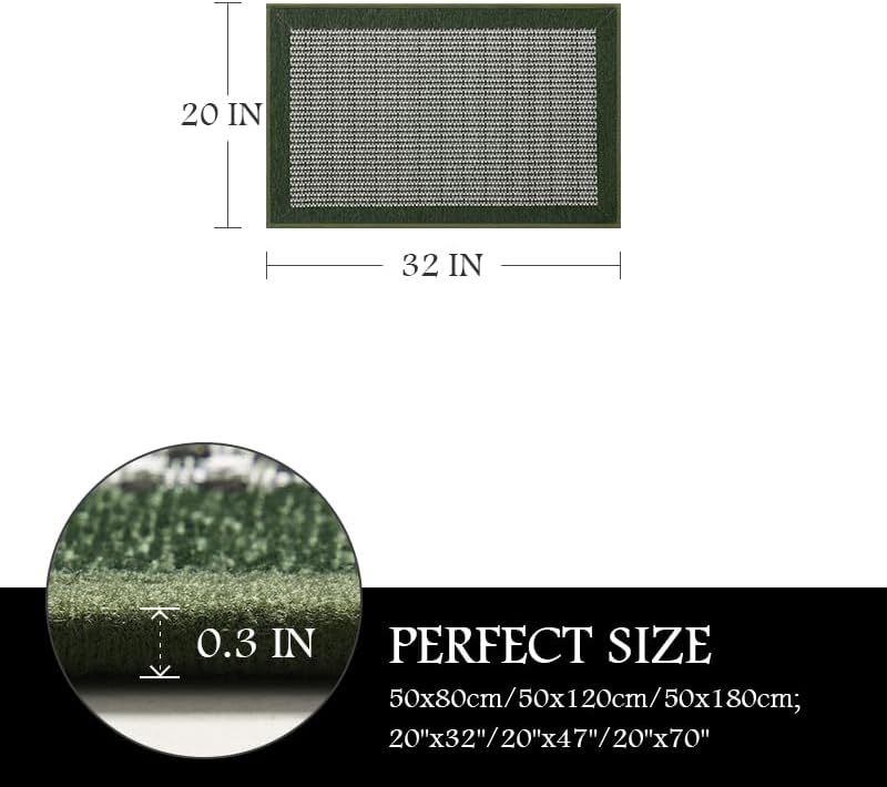 PADOOR Kitchen Mats for Floor, Kitchen Rugs Non Slip Washable, Rubber Backed Kitchen Runner Super Absorbent Kitchen Floor Mat Sink Rug, 20"x32" Green