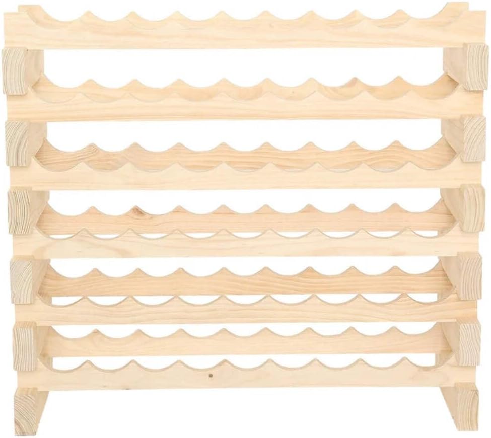 54 Bottle Wine Rack Natural Pine