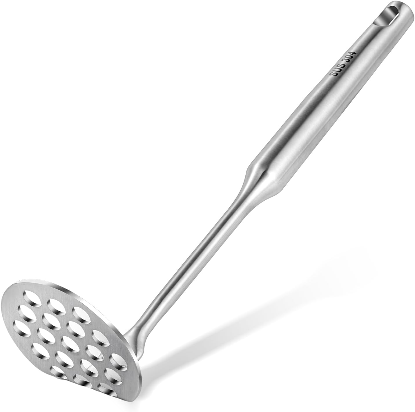 Potato Masher Stainless Steel Small, Mini Avocado Masher, Manual Potatoes Smasher Kitchen Tool for Avocado, Potatoes, Beans, Vegetables, 8.7Inch Metal Mashing Utensil, Dishwasher Safe