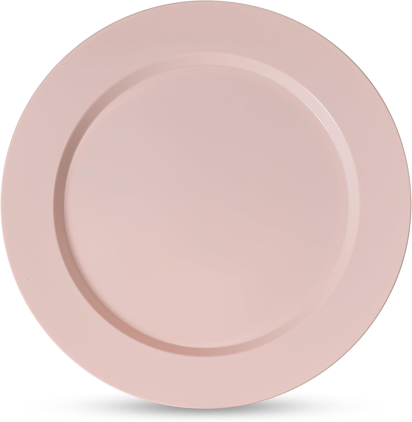 Munfix 100 Pink Plastic Plates Set, 50 Pcs 10 Inch Plastic Dinner Plates and 50 Pcs 7 Inch Plastic Dessert Plates, Elegant Fancy Heavy Duty Disposable Plates for Party, Wedding, Pink