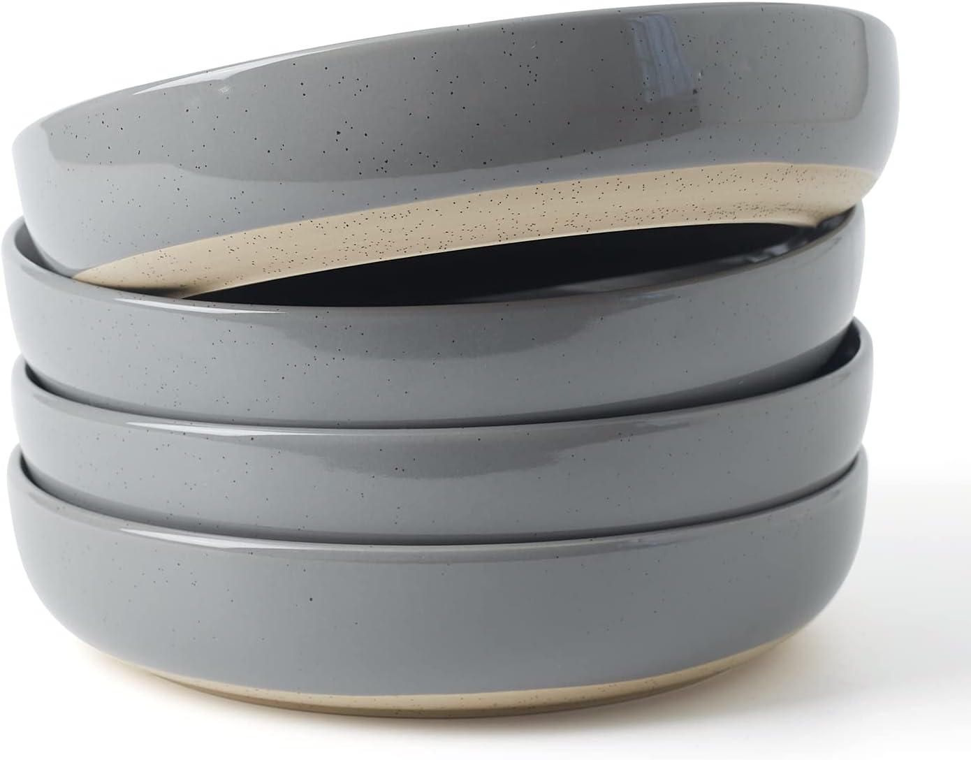 famiware Milkyway 33 oz Bowl Set, Pasta Bowls Set of 4, Salad Bowls Perfect for Your Friend for Housewarming, Thanksgiving, Christmas, Dark Gray